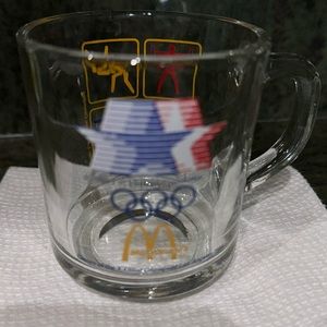 McDonald’s X Olympics Glass Mug 1984 Features Star McDonald’s logo & Athletes